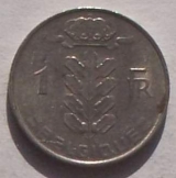 Belga 1 Frank pénzérme fémpénz 1967 Belgium