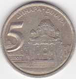 Jugoszláv 5 Dinara 2002 Jugoszláv 5 Dinara 2002