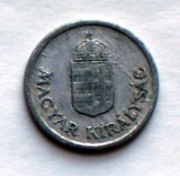 Magyar Horthy 1 Pengő 1941 fémpénz pénzérme Magyar Horthy 1 Pengő 1941 fémpénz pénzérme