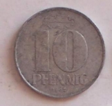 Német NDK  10 Pfennig pénzérme fémpénz 1968 DDR