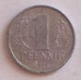 Német NDK  1 Pfennig pénzérme fémpénz 1979 DDR