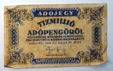Régi Adójegy Tízmillió adópengőről 1946 május 20 Régi Adójegy Tízmillió adópengőről 1946 május 20