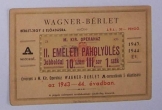 Wagner bérlet 1943-44 Magyar Királyi Operaházba 