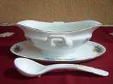 Antik Pirkenhammer szószos tál kanállal