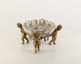 kínálótál porcelán/bronz DSPT-227