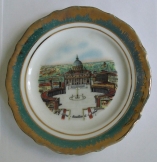 Vatikáni Szent Péter tért ábrázoló Porcelán tányér