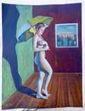 Antik miniatűr ólomfigura. Leszbikus csajokkal
