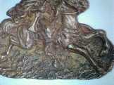 Bronz, lovas harcos dombormű
