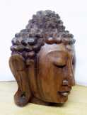 Meditáló Buddha Indonéz természetes keményfa