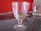 Antik üveg boroskészlet: 2 üveg + 9 pohár