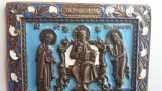 Russian Bronze Enamel Orthodox Travel Icon of 18th